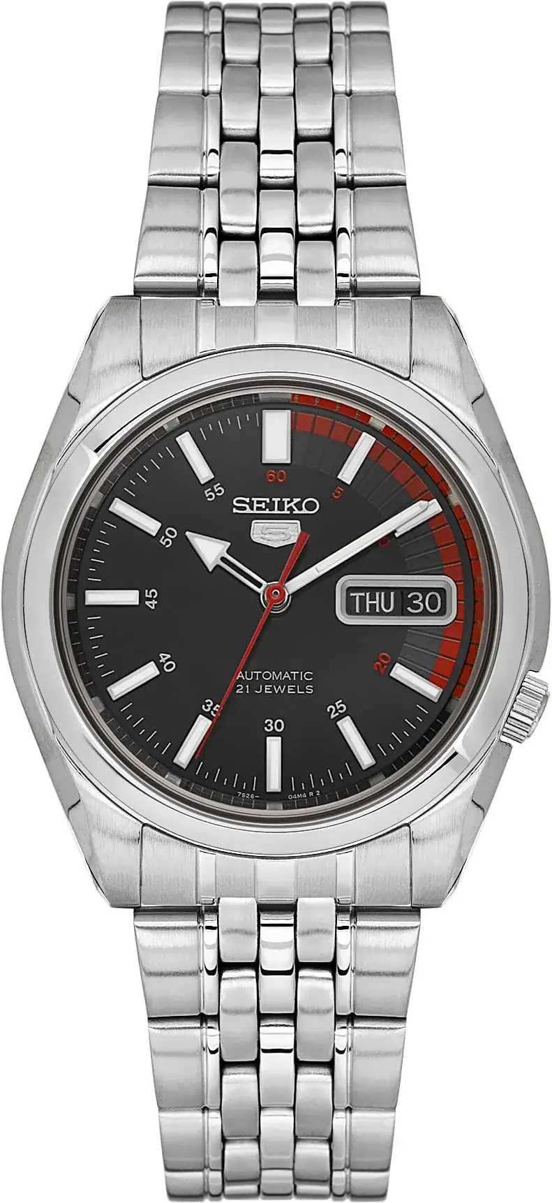 Seiko 5 SNK375K1 (37 mm, esfera negra)