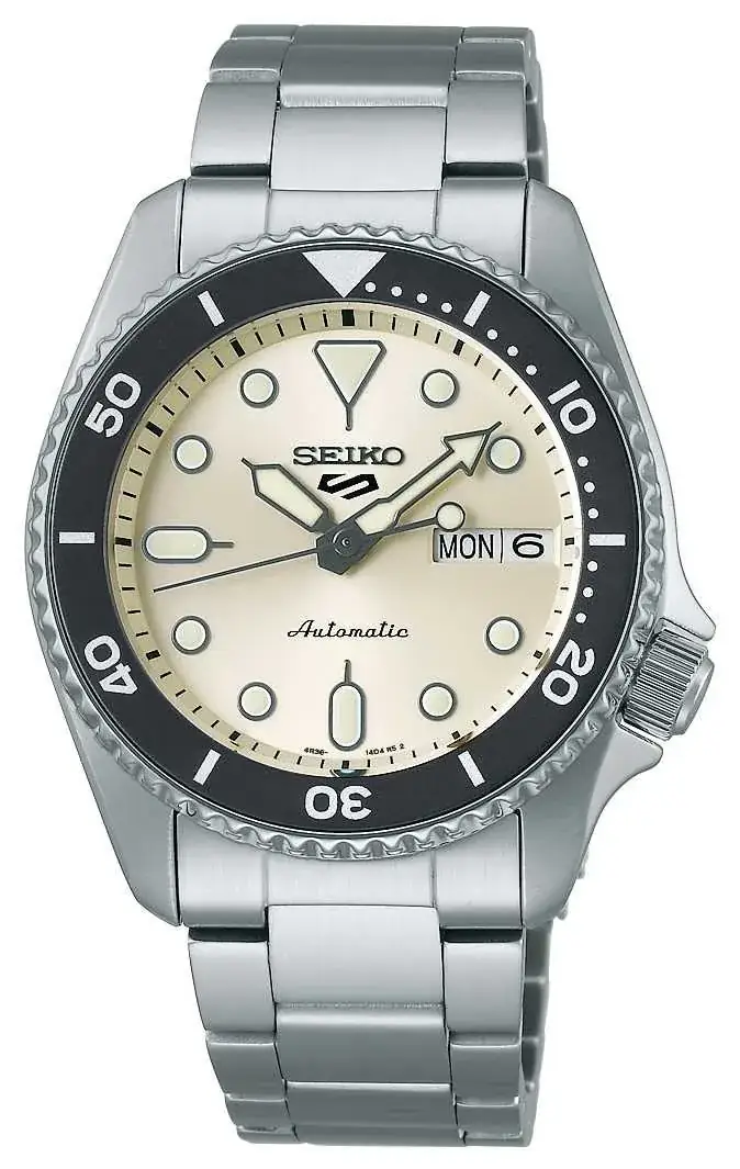Seiko 5 Sports SRPK31K1 (SKX Midi 38 mm, crema)
